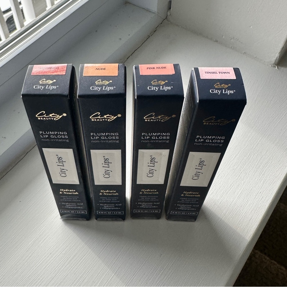 4 NEW UNOPENED CITY LIPS/BEAUTY  GLOSSES LOT